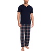 GYS Bamboo Viscose Men’s Pajama Sets, Ultra-Soft Short Sleeve Sleepwear(Navy)