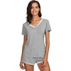 GYS Bamboo Viscose Pajamas for Women Cooling Sleepwear(B- Heather Grey)