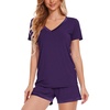 GYS Bamboo Viscose Pajamas for Women Cooling Sleepwear(B- Purple)