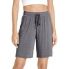 GYS Women’s Bamboo Viscose Bermuda Pajama Shorts, Cooling with Pockets(Dark Heather Grey)