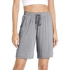GYS Women’s Bamboo Viscose Bermuda Pajama Shorts, Cooling with Pockets(Heather Grey)