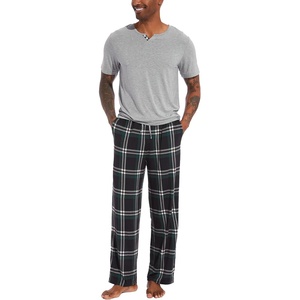 GYS Bamboo Viscose Men’s Pajama Sets, Ultra-Soft Short Sleeve Sleepwear(Heather Grey)