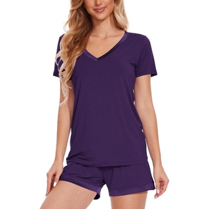 GYS Bamboo Viscose Pajamas for Women Cooling Sleepwear(B- Purple)