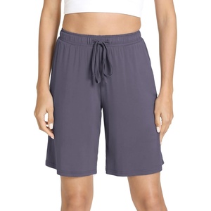 GYS Women’s Bamboo Viscose Bermuda Pajama Shorts, Cooling with Pockets(Dark Grey)