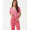 GYS Bamboo Viscose Pajamas for Women Cooling Sleepwear for Hot Flashes(Pink Heart)