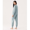 GYS Premium Women’s Bamboo Viscose Jogger Pajama Set, LT Greyish Green, S
