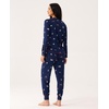GYS Premium Women’s Bamboo Viscose Jogger Pajama Set, Navy Xmas Puppy, L