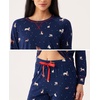 GYS Premium Women’s Bamboo Viscose Jogger Pajama Set, Navy Xmas Puppy, L