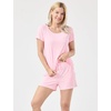 GYS Women’s Bamboo Viscose Cooling Ruffled Trim Pajama Set(Pink)
