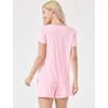 GYS Women’s Bamboo Viscose Cooling Ruffled Trim Pajama Set(Pink)