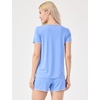 GYS Women’s Bamboo Viscose Cooling Ruffled Trim Pajama Set(Sky Blue)