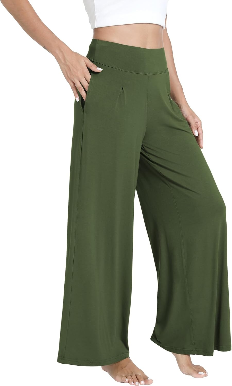 image:imageGYS Bamboo Viscose Pajama Pants for WomenArmy Green