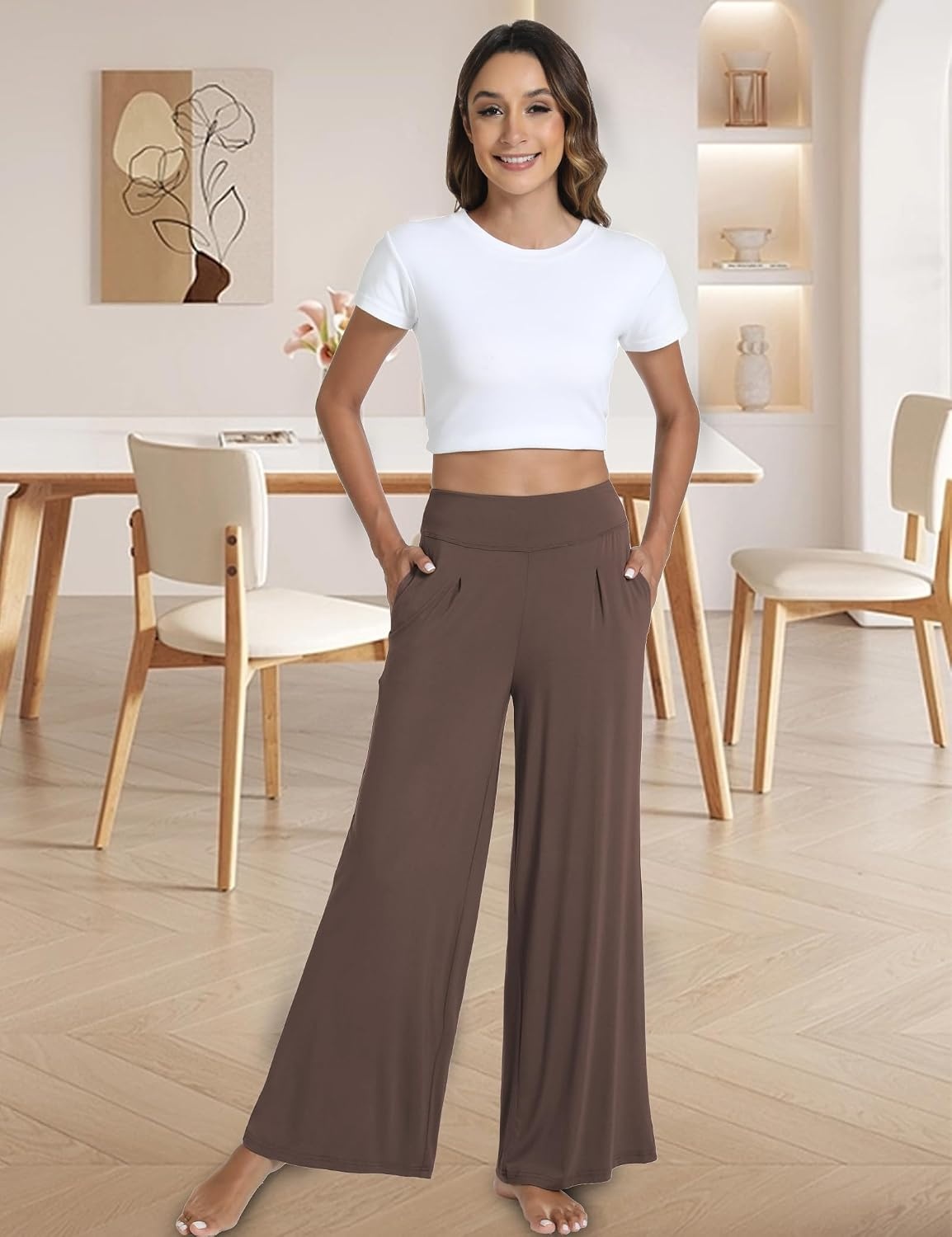 image:imageGYS Bamboo Viscose Pajama Pants for WomenBrown