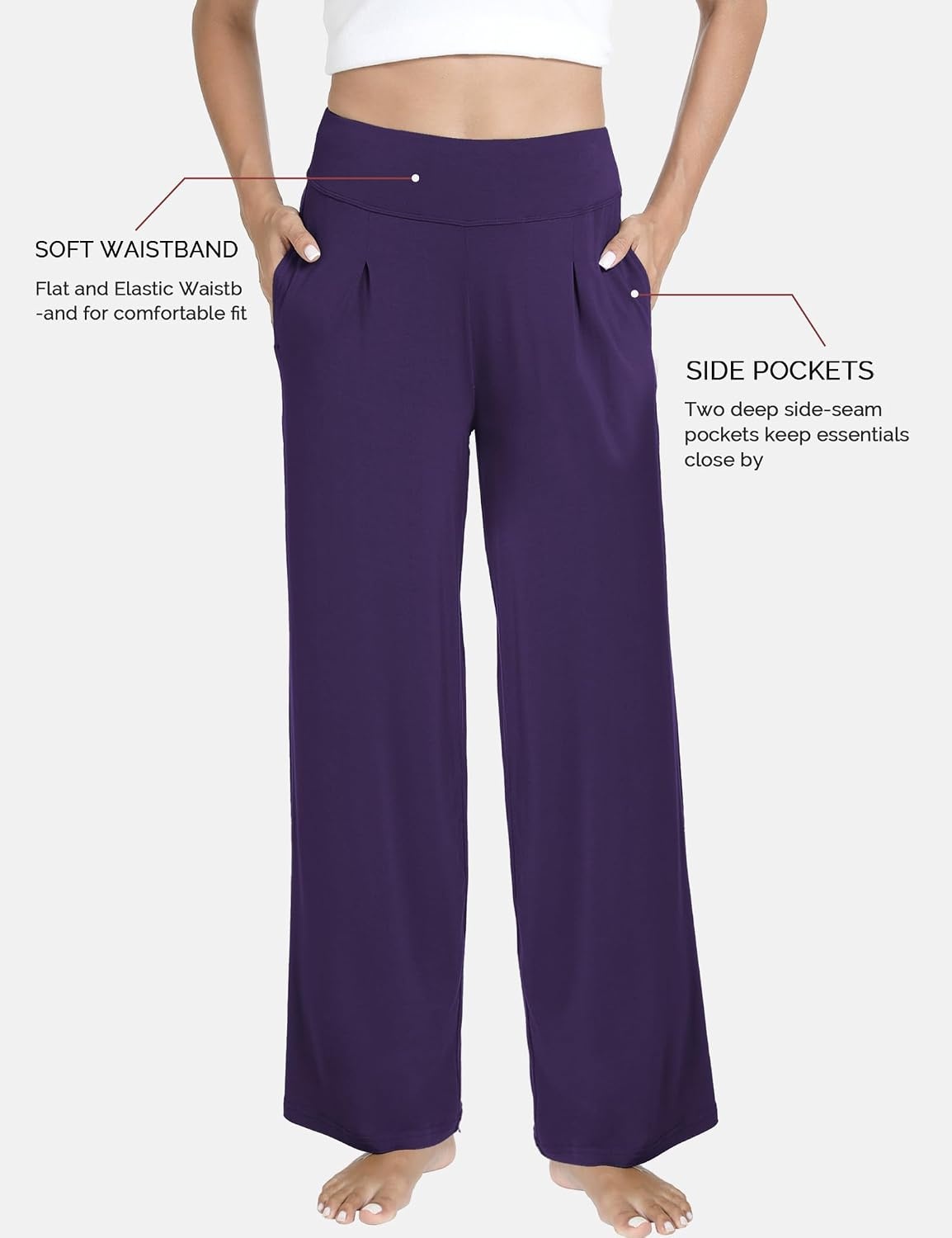 image:imageGYS Bamboo Viscose Pajama Pants for WomenPurple