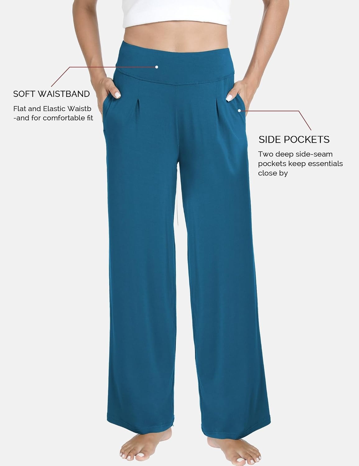 image:imageGYS Bamboo Viscose Pajama Pants for WomenTeal Blue
