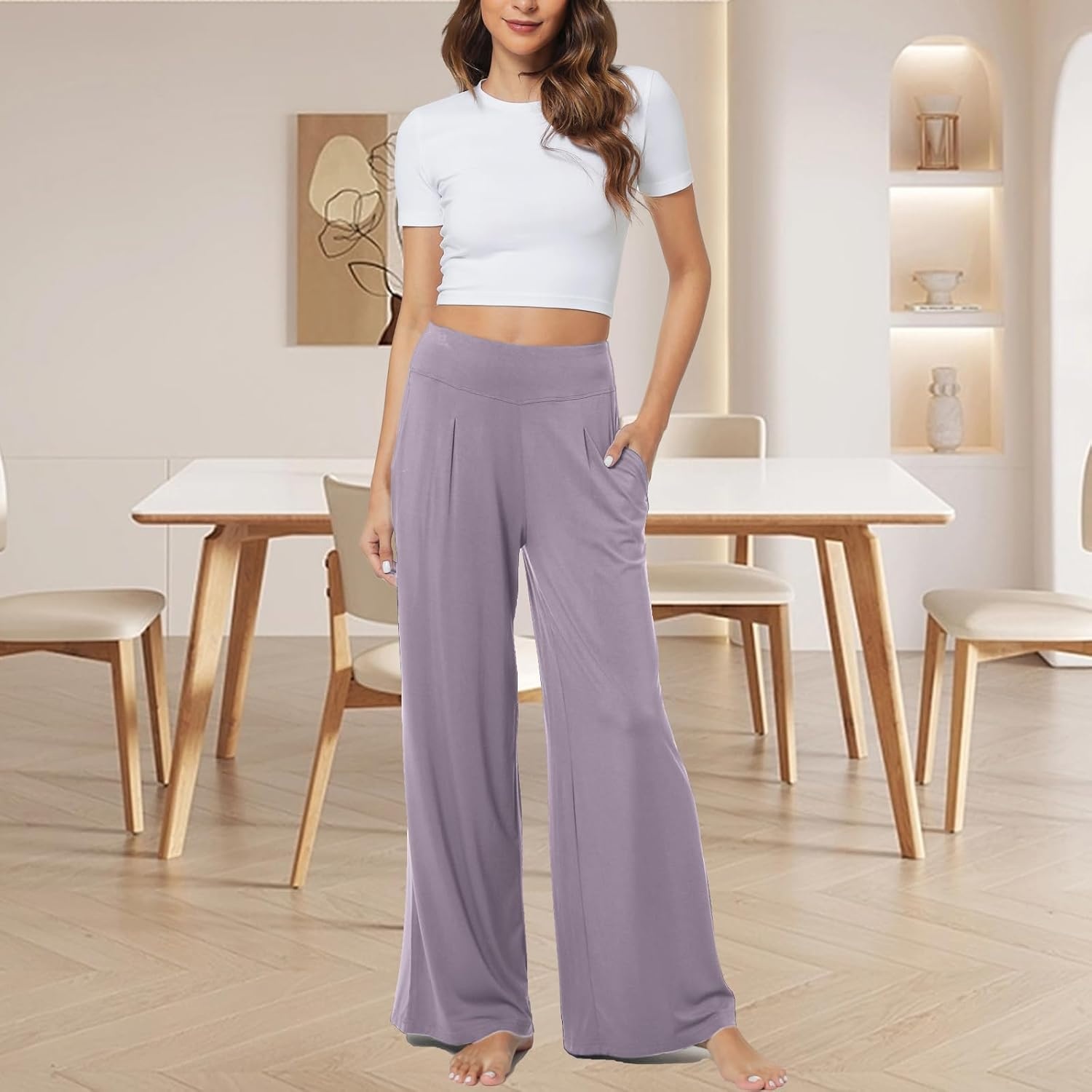 image:imageGYS Bamboo Viscose Pajama Pants for WomenViolet