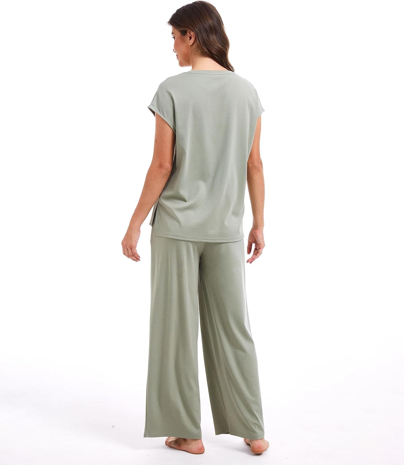 image:imageGYS Bamboo Viscose Women Outfits with Wide Leg PantsOlive Green