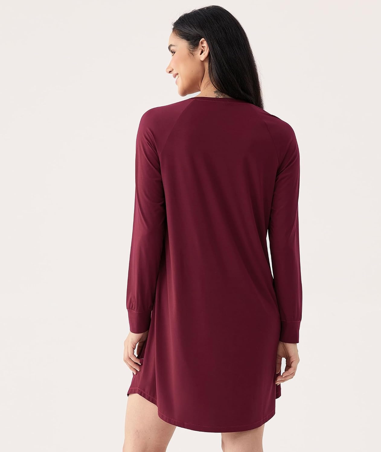 image:imageGYS Bamboo Viscose Womens Lightweight Nightgown Wine Red Medium