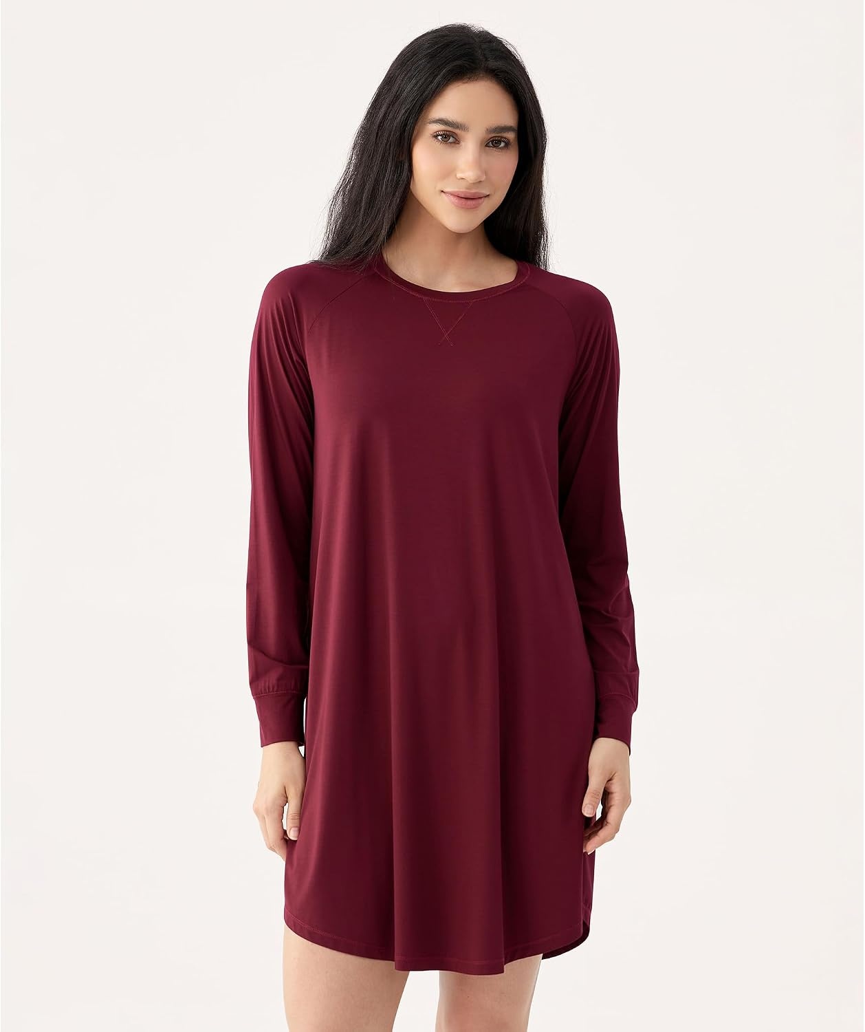 image:imageGYS Bamboo Viscose Womens Lightweight Nightgown Wine Red Medium