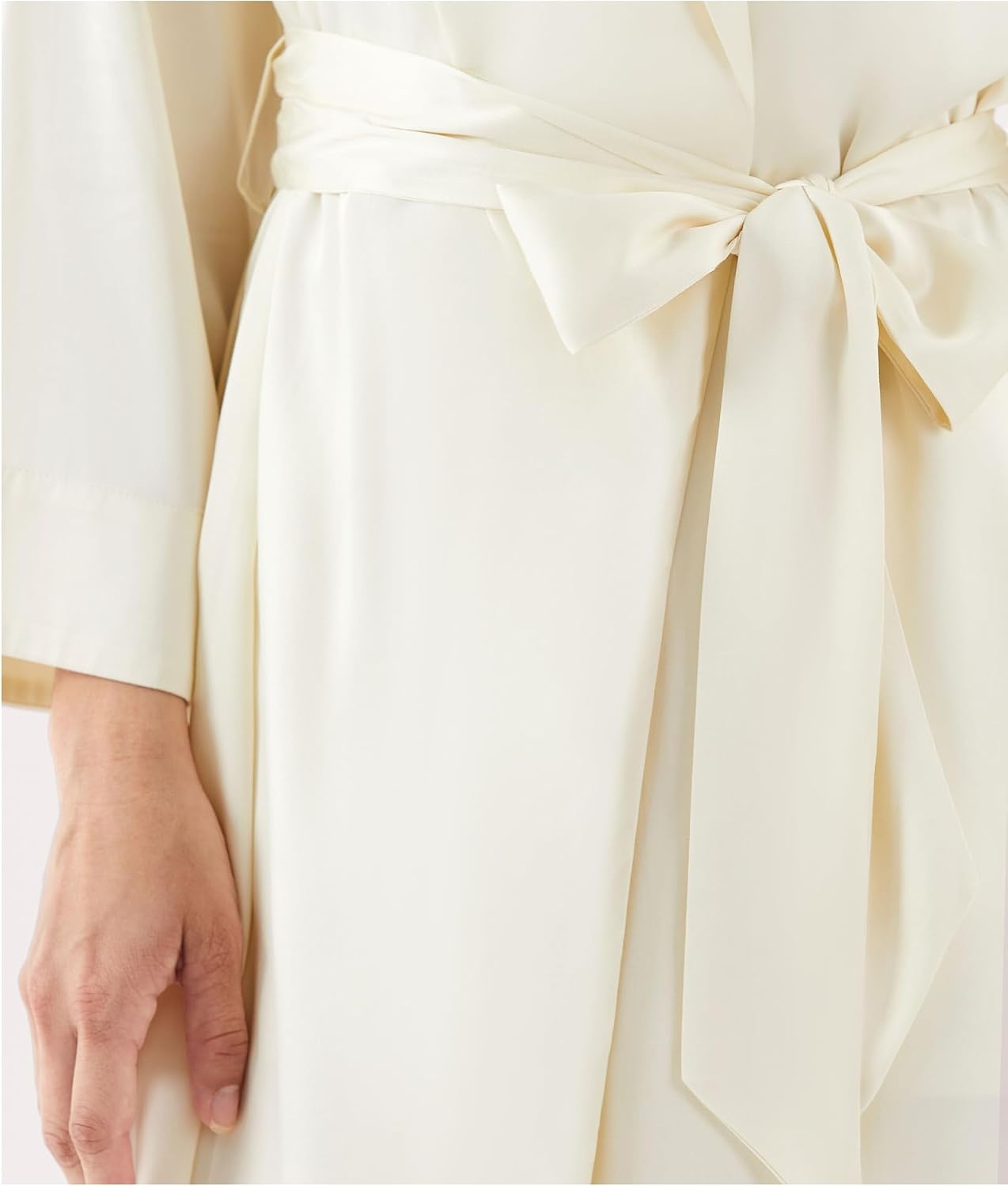 image:imageGYS Womens Bamboo Viscose Soft Long Sleeve Robe Cream White Medium