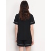 GYS Bamboo Viscose Button Down Pajamas for Women Cooling Pjs Shorts Set(Black)