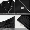 GYS Bamboo Viscose Button Down Pajamas for Women Cooling Pjs Shorts Set(Black)