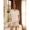 GYS Bamboo Viscose Button Down Pajamas for Women Cooling Pjs Shorts Set(White)