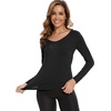 GYS Bamboo Viscose Long Sleeve Pajama Tops for Women V Neck Slim Fit Shirts(Black)