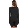 GYS Bamboo Viscose Long Sleeve Pajama Tops for Women V Neck Slim Fit Shirts(Black)