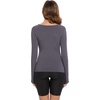 GYS Bamboo Viscose Long Sleeve Pajama Tops for Women V Neck Slim Fit Shirts(Dark Grey)