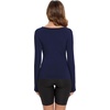 GYS Bamboo Viscose Long Sleeve Pajama Tops for Women V Neck Slim Fit Shirts(Navy)