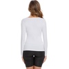 GYS Bamboo Viscose Long Sleeve Pajama Tops for Women V Neck Slim Fit Shirts(White)