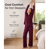 GYS Bamboo Viscose Pajamas for Women, Long Sleeve Button Down Sleep Set(Wine)