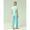 GYS Bamboo Viscose Pajamas for Women Short Sleeve Sleepwear(Aqua)
