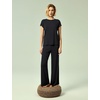 GYS Bamboo Viscose Pajamas for Women Short Sleeve Sleepwear(Black)