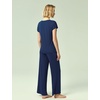 GYS Bamboo Viscose Pajamas for Women Short Sleeve Sleepwear(Navy)
