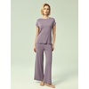GYS Bamboo Viscose Pajamas for Women Short Sleeve Sleepwear(Violet)