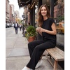 GYS Bamboo Viscose Women Outfits with Wide Leg Pants(Black)