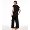 GYS Bamboo Viscose Women Outfits with Wide Leg Pants(Black)