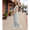 GYS Bamboo Viscose Women Outfits with Wide Leg Pants(Light Grey​)