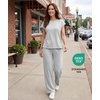 GYS Bamboo Viscose Women Outfits with Wide Leg Pants(Light Grey​)