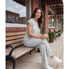 GYS Bamboo Viscose Women Outfits with Wide Leg Pants(Light Grey​)