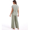 GYS Bamboo Viscose Women Outfits with Wide Leg Pants(Olive Green​)
