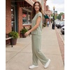 GYS Bamboo Viscose Women Outfits with Wide Leg Pants(Olive Green​)