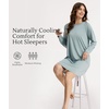 GYS Bamboo Viscose Women’s Soft Nightgown, Light Greyish Green, Large