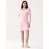 GYS Premium Bamboo Viscose Long Sleeve Nightgowns for Women, Pink, L