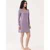 GYS Premium Bamboo Viscose Long Sleeve Nightgowns for Women, Violet, S