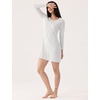 GYS Premium Bamboo Viscose Long Sleeve Nightgowns for Women, White, M