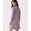 GYS Premium Nightgown for Women Bamboo Viscose Long Sleeve Lace V Neck Soft Sleep Dress(Violet)