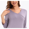 GYS Women’s Bamboo Viscose 3/4 Sleeve V-neck Nightgown(Violet)